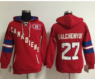 Women Montreal Canadiens 27 Alex Galchenyuk Red Old Time Heidi NHL Hoodie