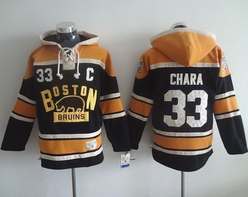 Men Boston Bruins 33 Zdeno Chara Black 2016 Winter Classic Hoodie Stitched NHL Jersey