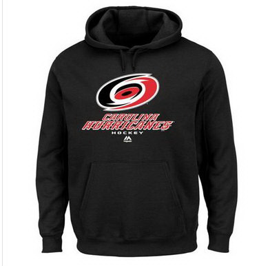 Men Carolina Hurricanes Majestic Critical Victory VIII Fleece Hoodie Black