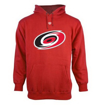 Men Carolina Hurricanes Old Time Hockey Big Logo with Crest Pullover Hoodie Red