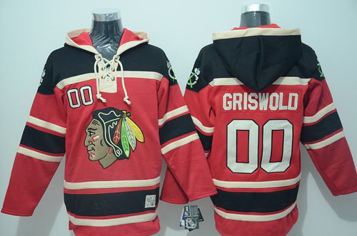 Men Chicago Blackhawks 00 Clark Griswold Red Sawyer Hooded Sweat