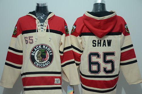 Men Chicago Blackhawks 65 Andrew Shaw Gream Sawyer Hooded Sweats