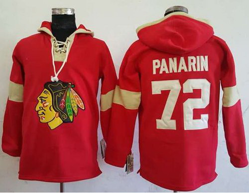 Men Chicago Blackhawks 72 Artemi Panarin Red Pullover Hoodie Stitched NHL Jersey