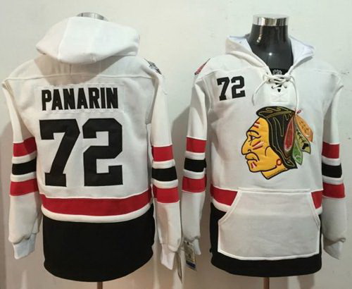 Men Chicago Blackhawks 72 Artemi Panarin White Name  26 Number Pullover NHL Hoodie