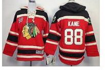 Men Chicago Blackhawks 88 Kane Red Sawyer Hooded Sweatshirt Stitched NHL Jersey