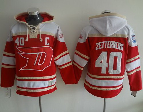 Men Detroit Red Wings 40 Henrik Zetterberg Red 2016 Stadium Series NHL Hoodie