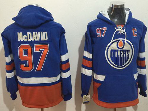 Men Edmonton Oilers 97 Connor McDavid Light Blue Name  26 Number