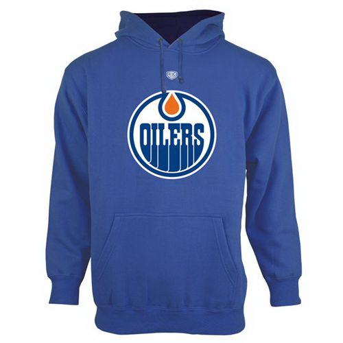 Men Edmonton Oilers Old Time Hockey Big Logo with Crest Pullover