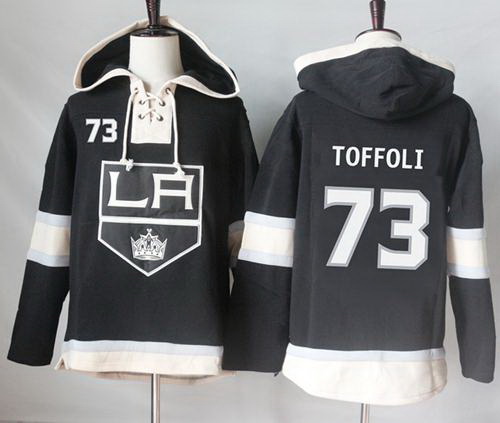 Men Los Angeles Kings 73 Tyler Toffoli Black Sawyer Hooded Sweatshirt Stitched NHL Jersey