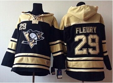 Men Pittsburgh Penguins 29 Andre Fleury Black Sawyer Hooded Swea