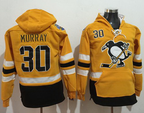 Men Pittsburgh Penguins 30 Matt Murray Gold Sawyer Hooded Sweatshirt 2017 Stadium Series Stitched NH