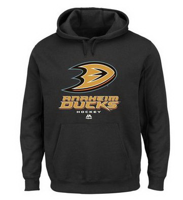 Men Majestic Anaheim Ducks Critical Victory VIII Pullover Hoodie Black