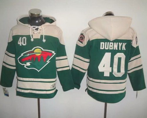 Men Minnesota Wild 40 Devan Dubnyk Green 2016 Stadium Series NHL Hoodie