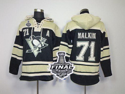 Men Pittsburgh Penguins 71 Evgeni Malkin Black Sawyer Hooded Swe