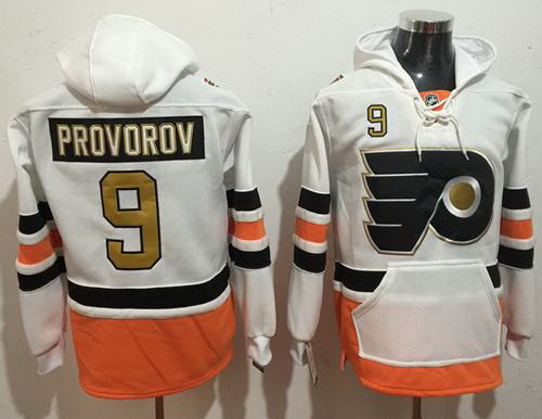 Men Philadelphia Flyers 9 Ivan Provorov White 3rd Name  26 Number Pullover NHL Hoodie