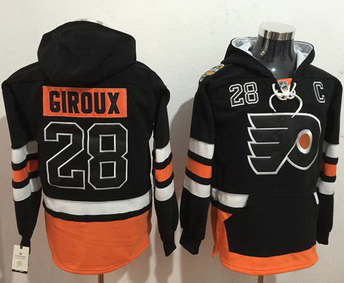 Men Philadelphia Flyers 28 Claude Giroux Black Name  26 Number P