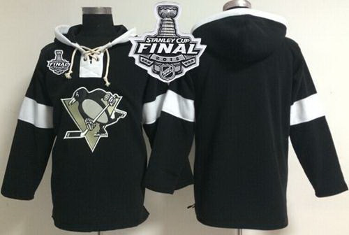 Men Pittsburgh Penguins Blank Black Pullover 2016 Stanley Cup Final Patch NHL Hoodie