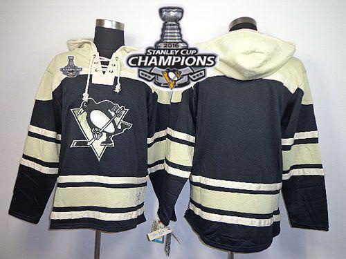 Men Pittsburgh Penguins Blank Black Sawyer Hooded Sweatshirt 2016 Stanley Cup Champions Stitched NHL