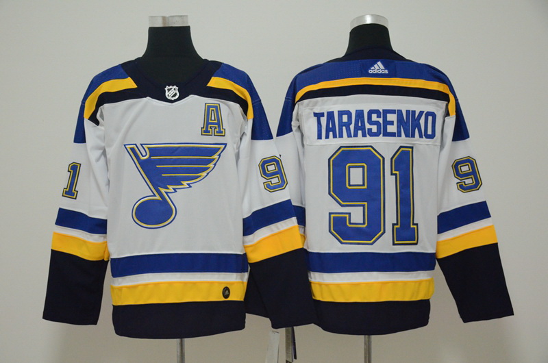 Men St.Louis Blues 91 Vladimir Tarasenko White Adidas Jersey