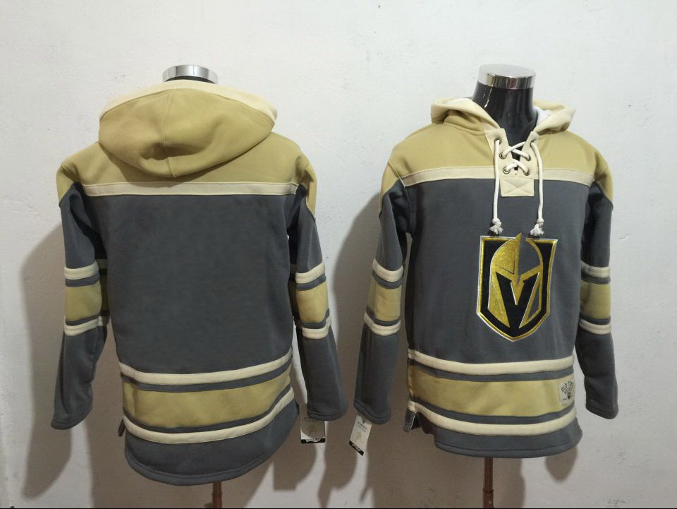 Men Vegas Golden Knights Blank Marc Andre Fleury Grey Gold Name  26 Number Pullover NHL Hoodie