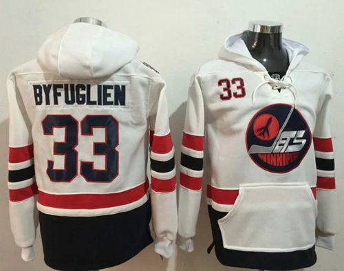 Men Winnipeg Jets 33 Dustin Byfuglien White Name  26 Number Pullover NHL Hoodie