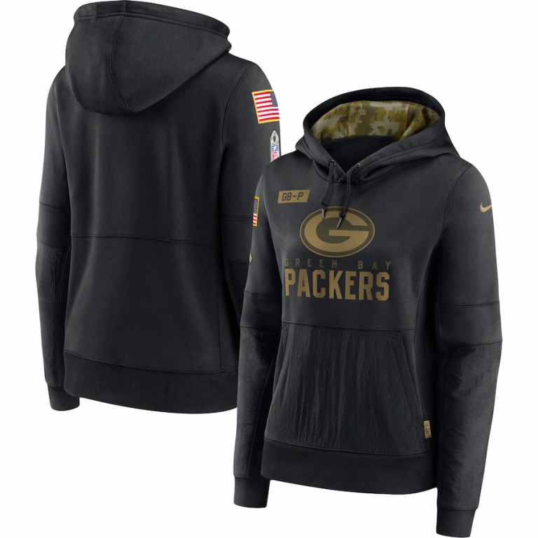 Women Green Bay Green Bay Green Bay Green Bay Packers Nike 2020 Salute to Service Performance Pullov