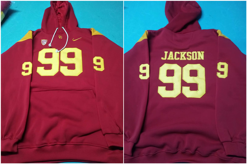 Men USC Trojans College Drake Jackson 99 Red Stitched NCAA Hoodie