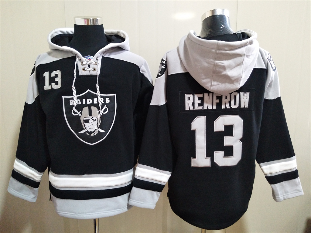 Men Los Angeles Raiders Hunter Renfrow 13 Black Stitched NHL Hoodie