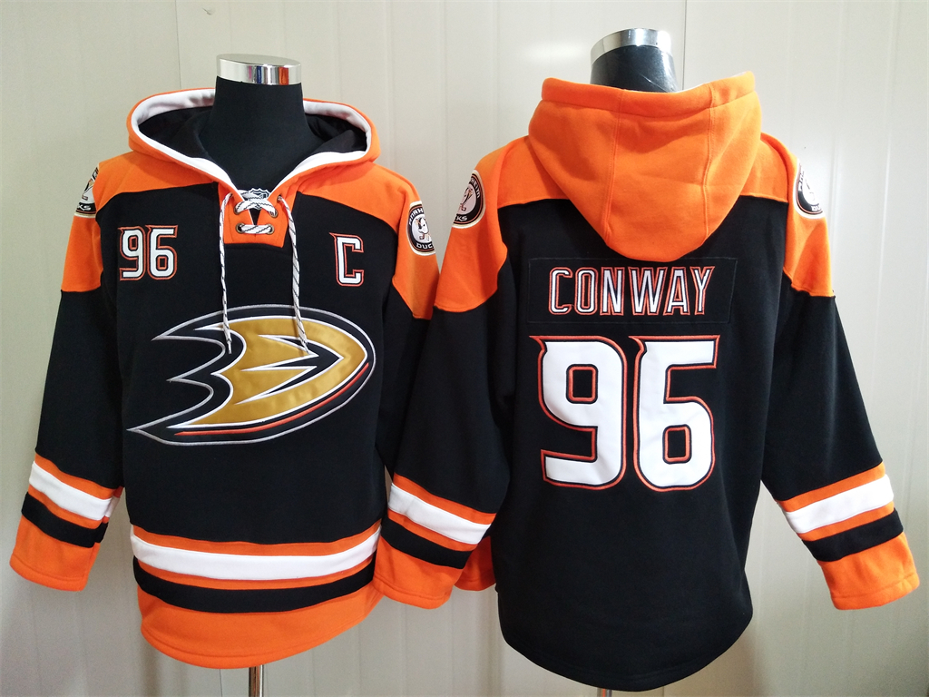 Men Anaheim Ducks Charlie Conway 96 Blue Stitched NHL Hoodie