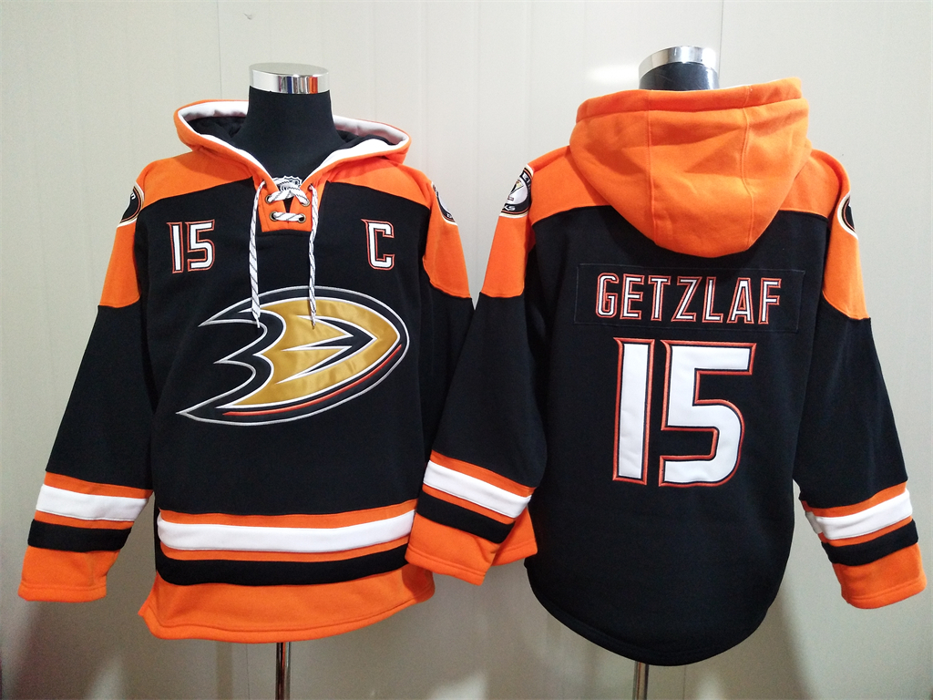 Men Anaheim Ducks Ryan Getzlaf 15 Blue Stitched NHL Hoodie