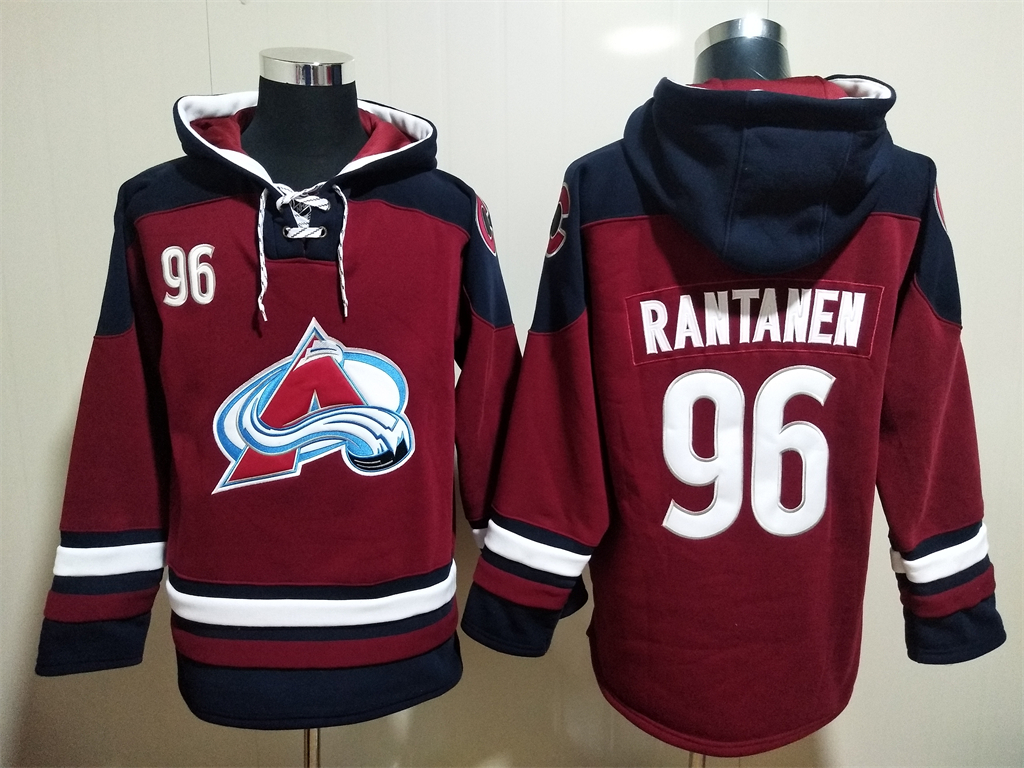 Men Colorado Avalanche Mikko Rantanen 96 Red Stitched NHL Hoodie