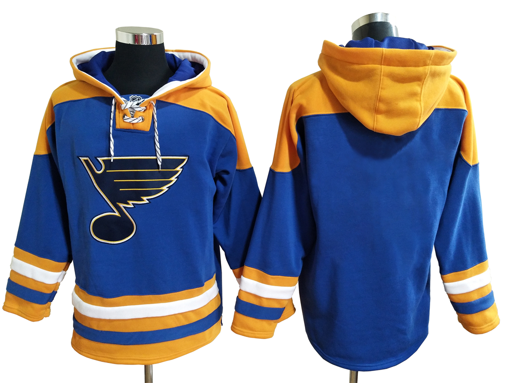 Men St. Louis Blues Blank Blue Stitched NHL Hoodie