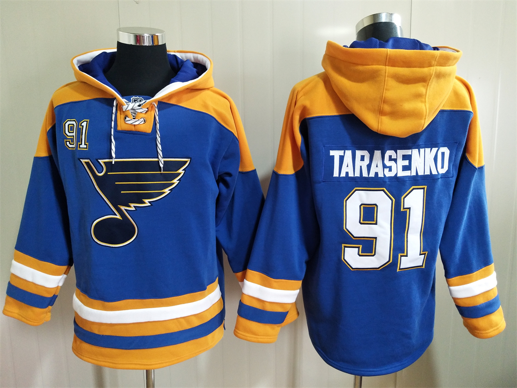 Men St. Louis Blues Vladimir Tarasenko 91 Blue Stitched NHL Hoodie