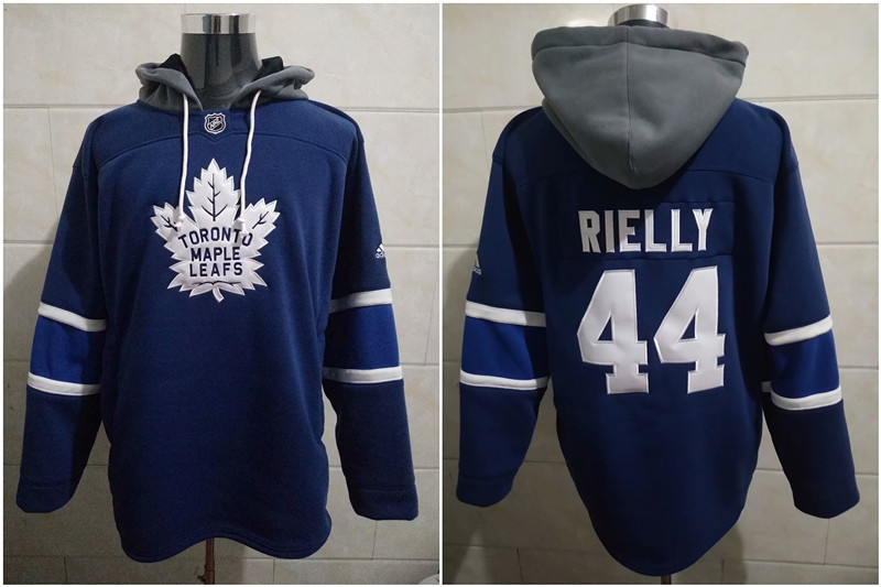 Men Toronto Maple Leafs Morgan Rielly #44 Blue Stitched NHL Hoodie