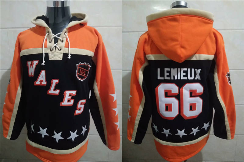 NHL Wales Mario Lemieux #66 All Star Throwback Hoodie