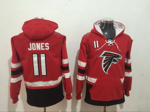 Men Nike Atlanta Falcons Julio Jones 11 NFL Winter Thick Hoodie