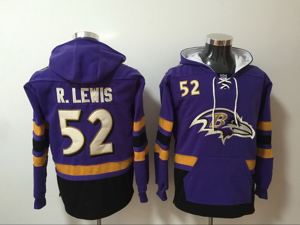 Men Nike Baltimore Ravens Ray Lewis 52 NFL Winter Thick Hoodie