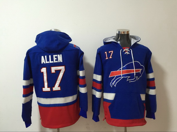 Men Nike Buffalo Bills Josh Allen 17 NFL Winter Thick Hoodie