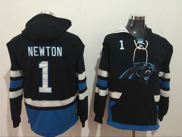 Men Nike Carolina Panthers Cam Newton 1 NFL Winter Thick Hoodie