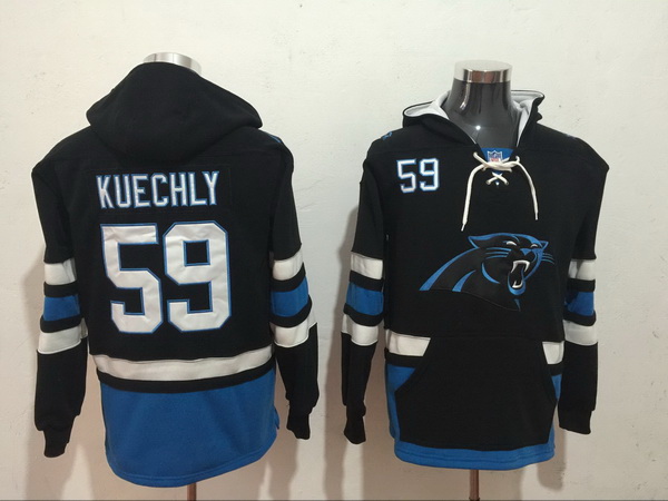 Men Nike Carolina Panthers Luke Kuechly 59 NFL Winter Thick Hoodie