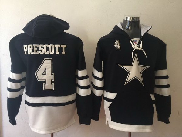 Men Nike Dallas Cowboys Dak Prescott 4 NFL Winter Thick Hoodie