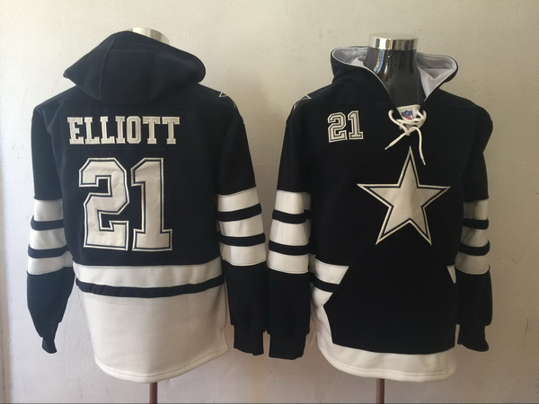 Men Nike Dallas Cowboys Ezekiel Elliott 21 NFL Winter Thick Hoodie