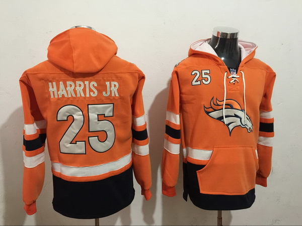 Men Nike Denver Broncos Chris Harris Jr 25 NFL Winter Thick Hoodie