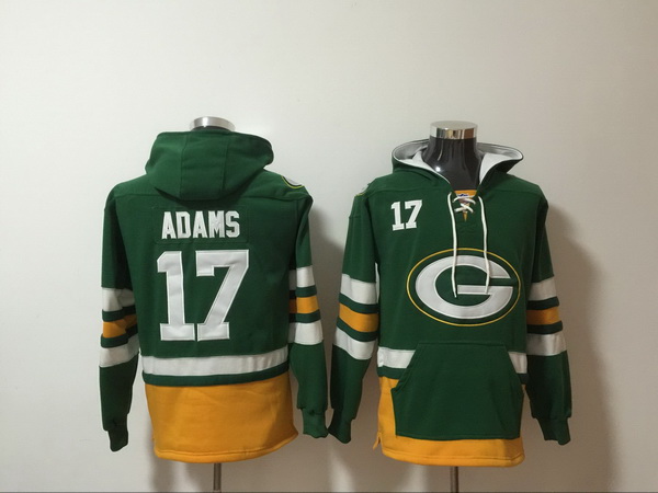 Men Nike Green Bay Packers Davante Adams 17 NFL Winter Thick Hoodie