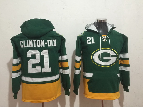 Men Nike Green Bay Packers Ha Ha Clinton-Dix 21 NFL Winter Thick Hoodie