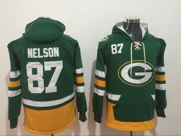 Men Nike Green Bay Packers Jordy Nelson 87 NFL Winter Thick Hoodie