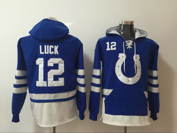 Men Nike Indianapolis Colts Andrew Luck 12 NFL Winter Thick Hoodie