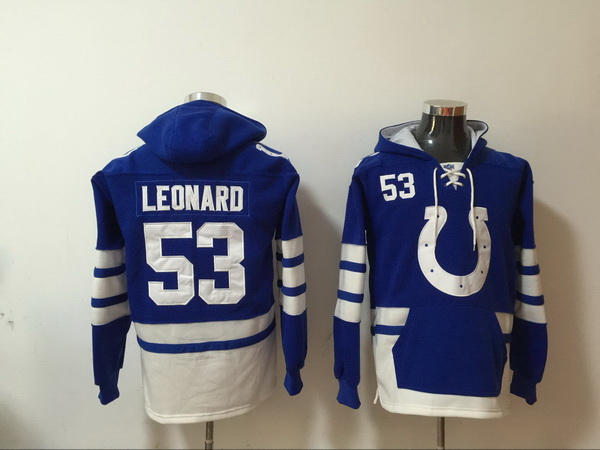 Men Nike Indianapolis Colts Darius Leonard 53 NFL Winter Thick Hoodie