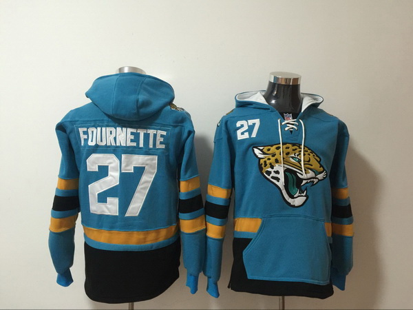 Men Nike Jacksonville Jaguars 27 Leonard Fournette NFL Winter Thick Hoodie