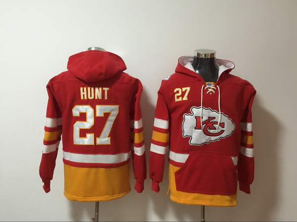 Men Nike Kansas City Chiefs Kareem Hunt 27 NFL Winter Thick Hoodie